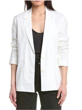 NWT rag & bone Spencer Linen-Blend Blazer White retro